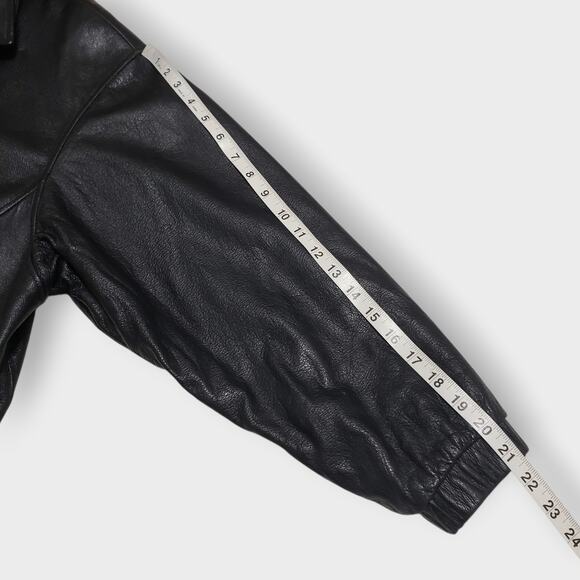 Vtg 80s Wilsons Leather Thinsulate Insulated Quilt Lined Hooded Coat Black Sz L - Picture 12 of 16